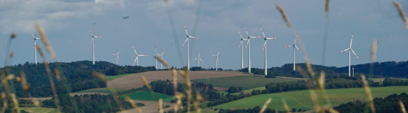 Windräder im Hintergrund